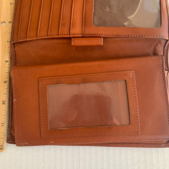 Vtg Dooney & Bourke All Weather Leather Pebbled Checkbook Wallet Coin purse - Picture 6 of 13